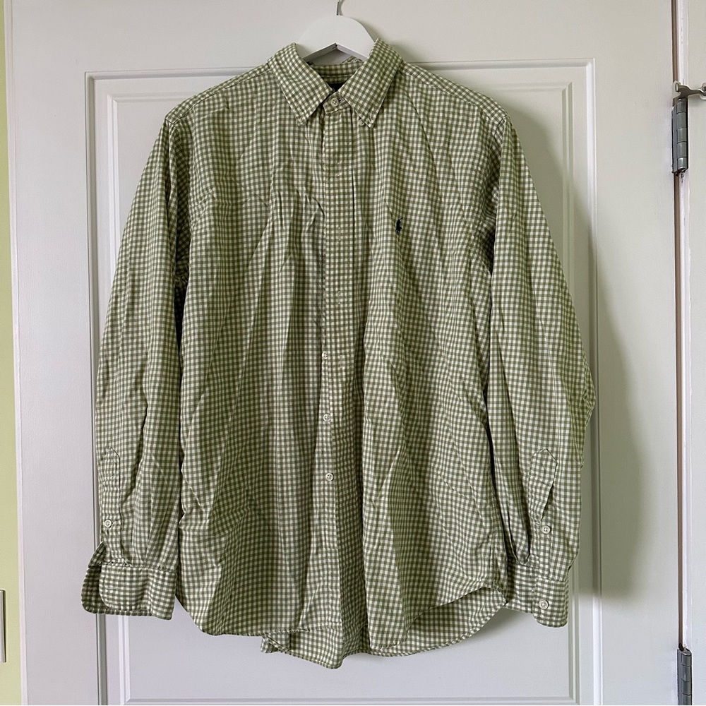 Ralph Lauren Olive Checkered Men's Shirt
